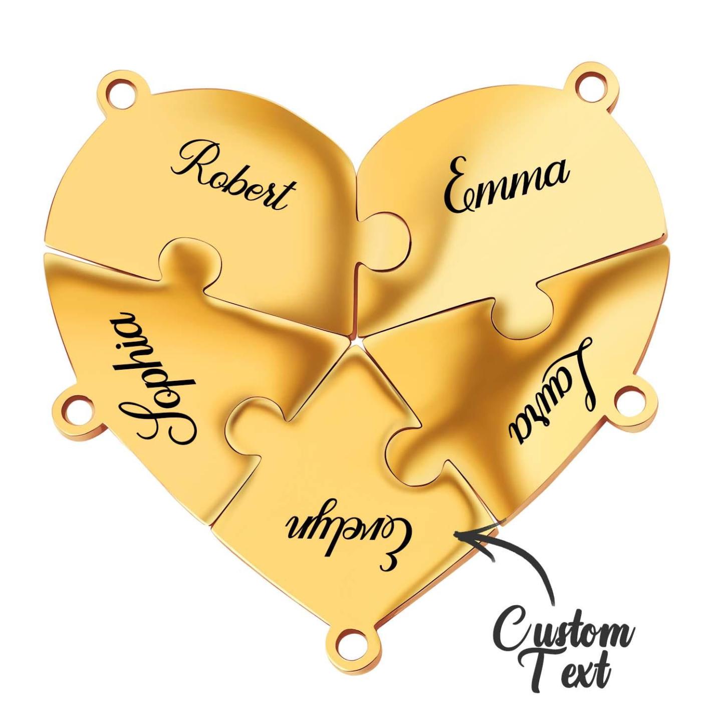 Personalized Friend Group Necklaces, Custom Name Engraved Puzzle Piece, Best Friend Gift - soufeelmy