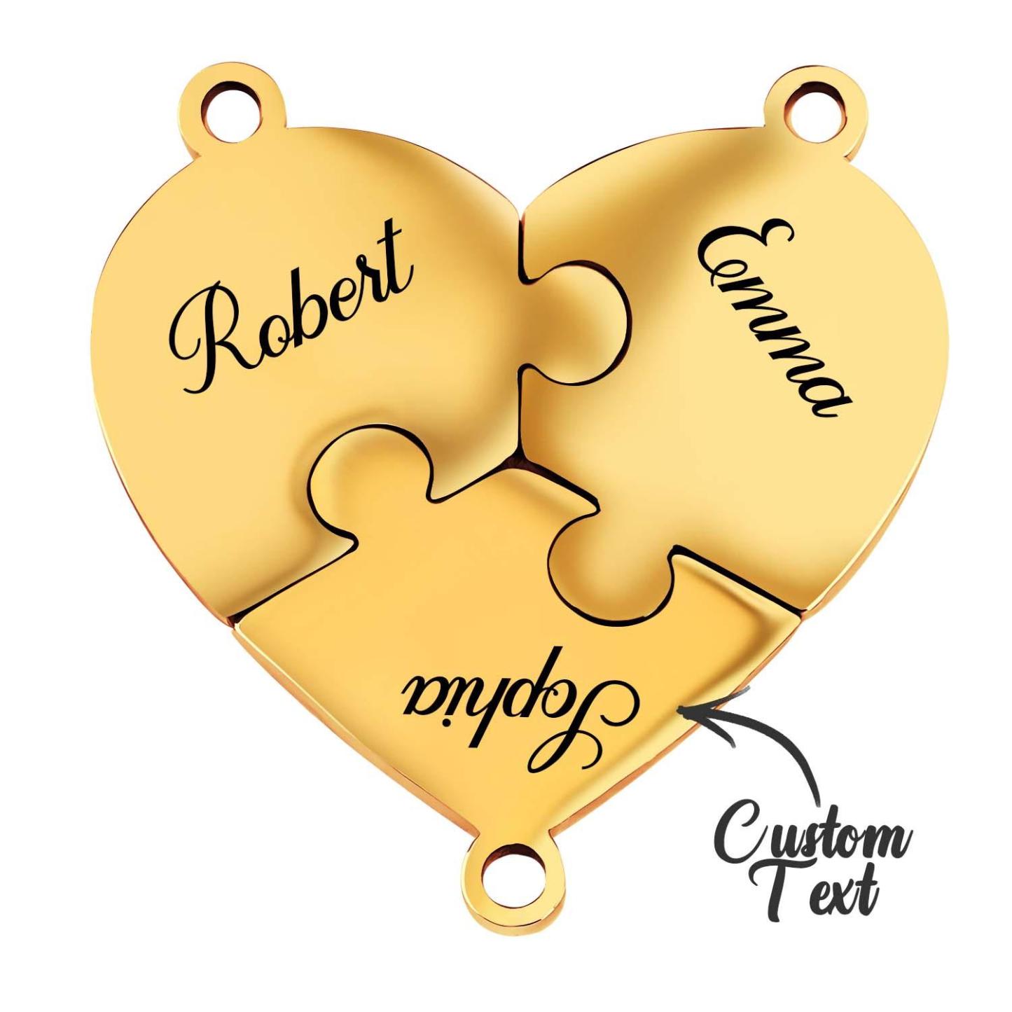 Personalized Friend Group Necklaces, Custom Name Engraved Puzzle Piece, Best Friend Gift - soufeelmy