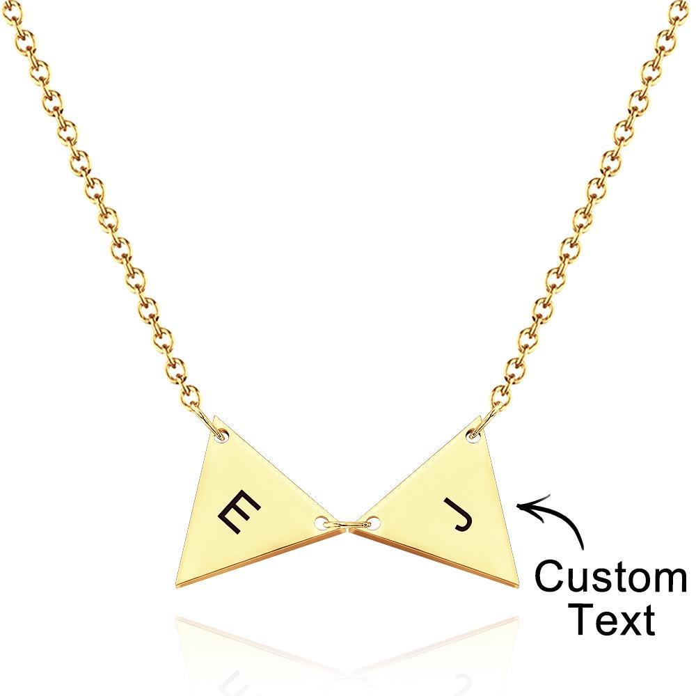 Custom Initial Triangle Necklace Triangle Tags Bridesmaid Gift Wedding Gift Best Friends Birthday Gifts for Her - soufeelmy