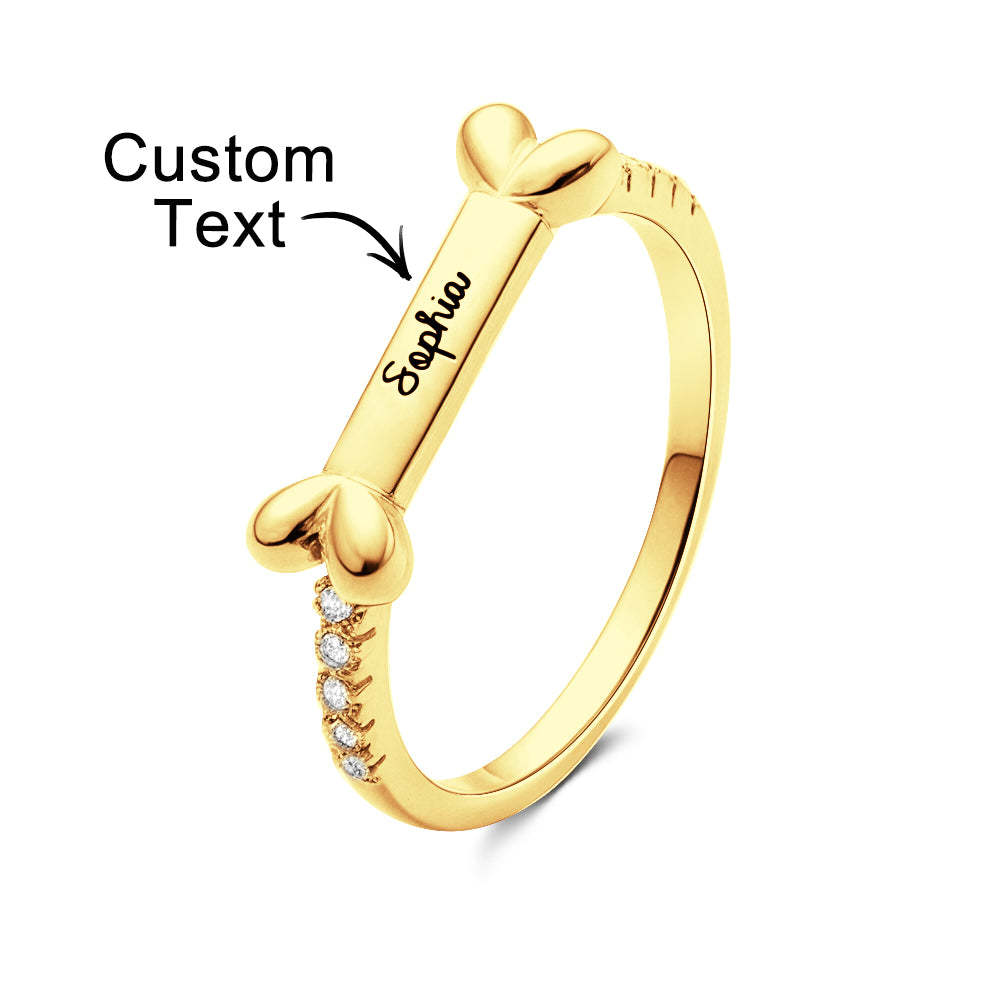 Personalized Cute Pet Ring with Engraved Name Birthday Gift for Cat Dog Pet Lover - soufeelmy
