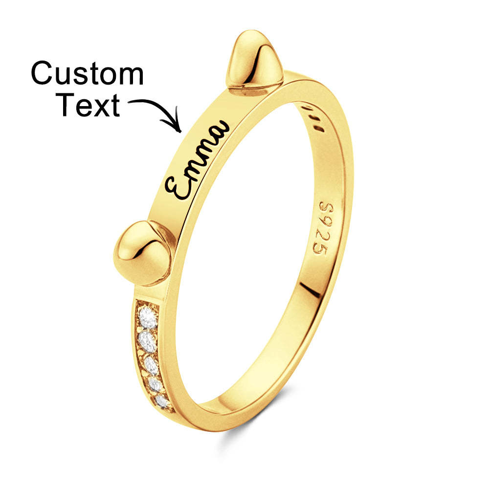 Personalized Cute Pet Ring with Engraved Name Birthday Gift for Cat Dog Pet Lover - soufeelmy