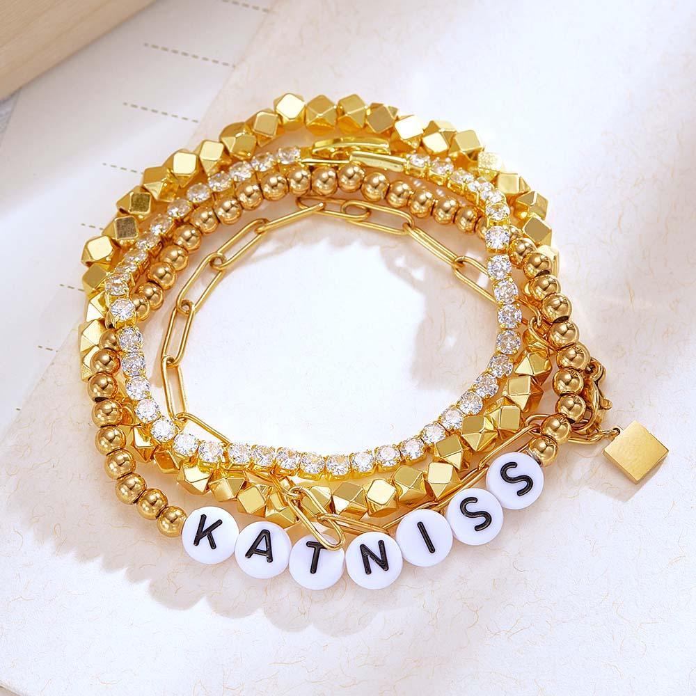 Custom Name Bracelet Bohemia Style Metal Stack Gift - soufeelmy