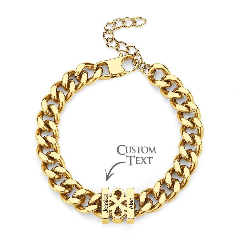 Custom Engraved Bracelet Fashionable Cuban Chain Men's Bracelet Valentine's Day Gifts - soufeelmy