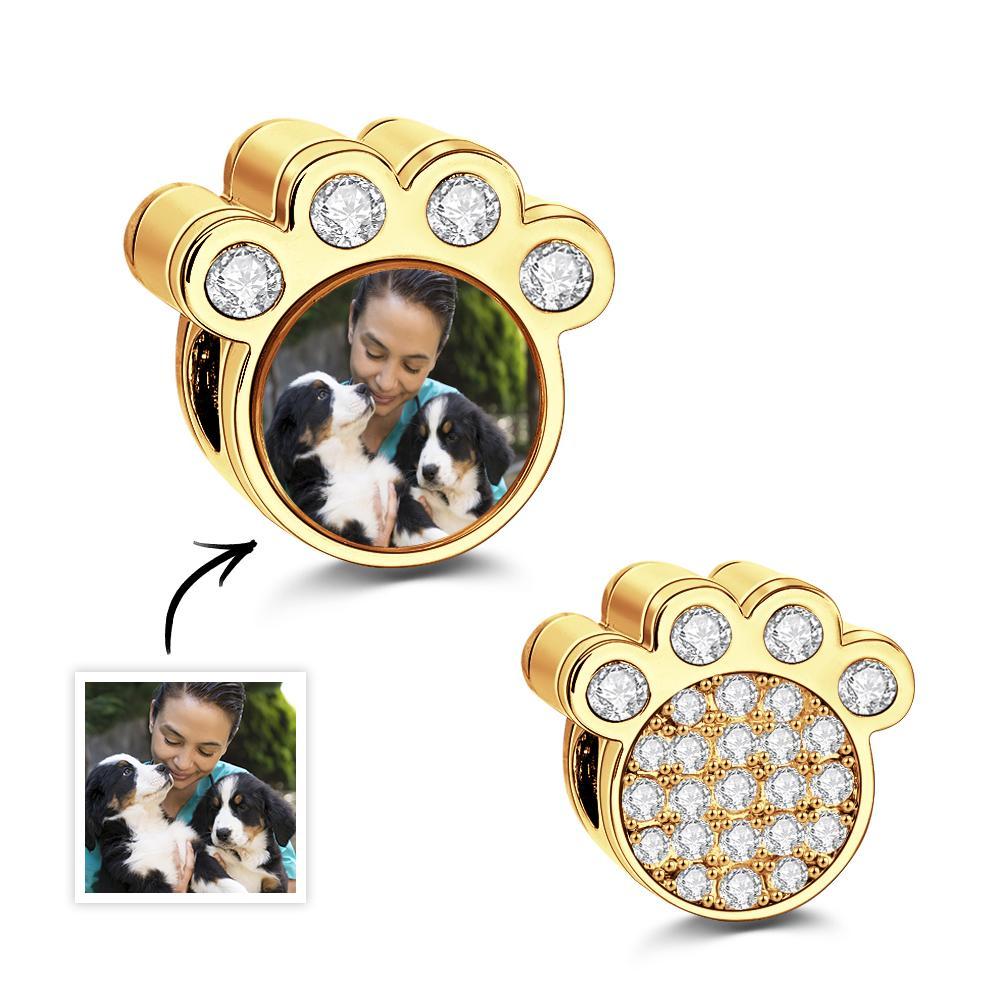 Personalized Paw Photo Charm of Bracelet Custom Picture Charm Cute Pet Photo Bead Fits Bracelet Necklace Anniversary Gift - soufeelmy