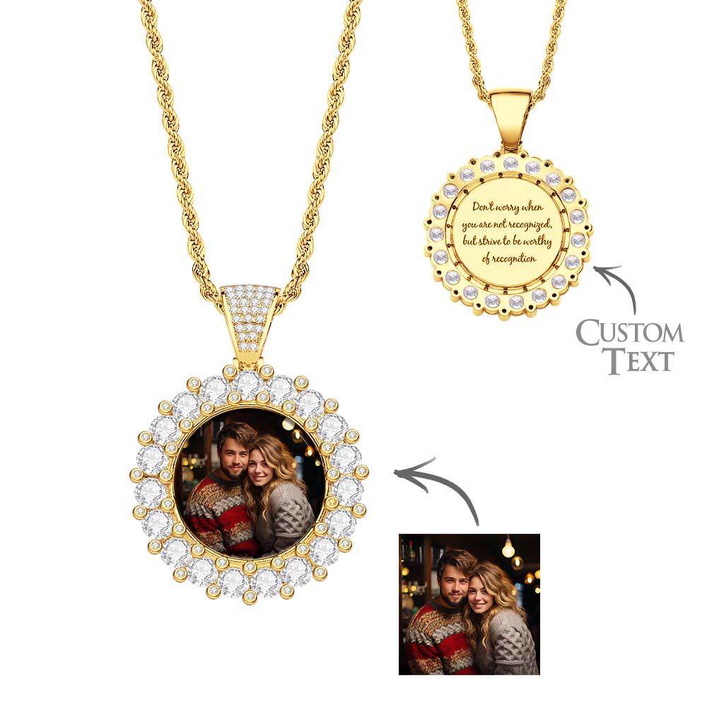 Hip Hop Photo Necklace Exaggerate Iced Out Pendant Jewelry Gifts For Men - soufeelmy