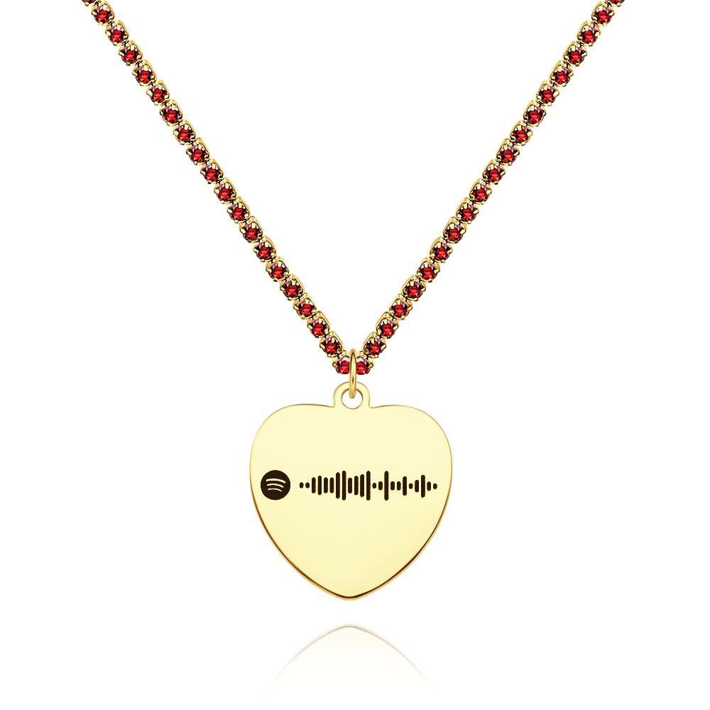 Custom Spotify Code Necklace Tennis Chain Engraved Necklace Gifts For Couple's - soufeelmy