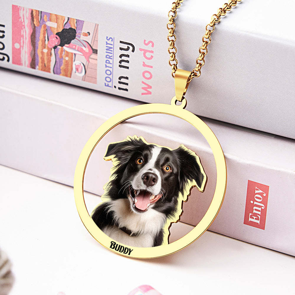 Personalized Pet Photo Necklace Gift for Pet Lover - soufeelmy
