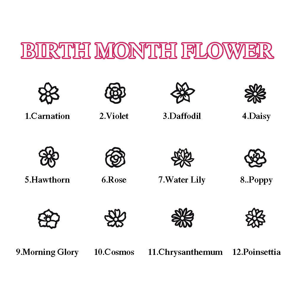 Personalized Multiple Birth Flower Necklace Family Floral Necklace Gift For Mom - soufeelmy