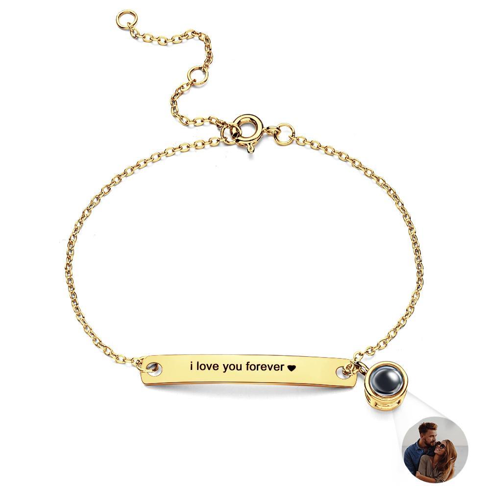 Custom Projection Engraved Bracelet Simple Gift for Girl - soufeelmy