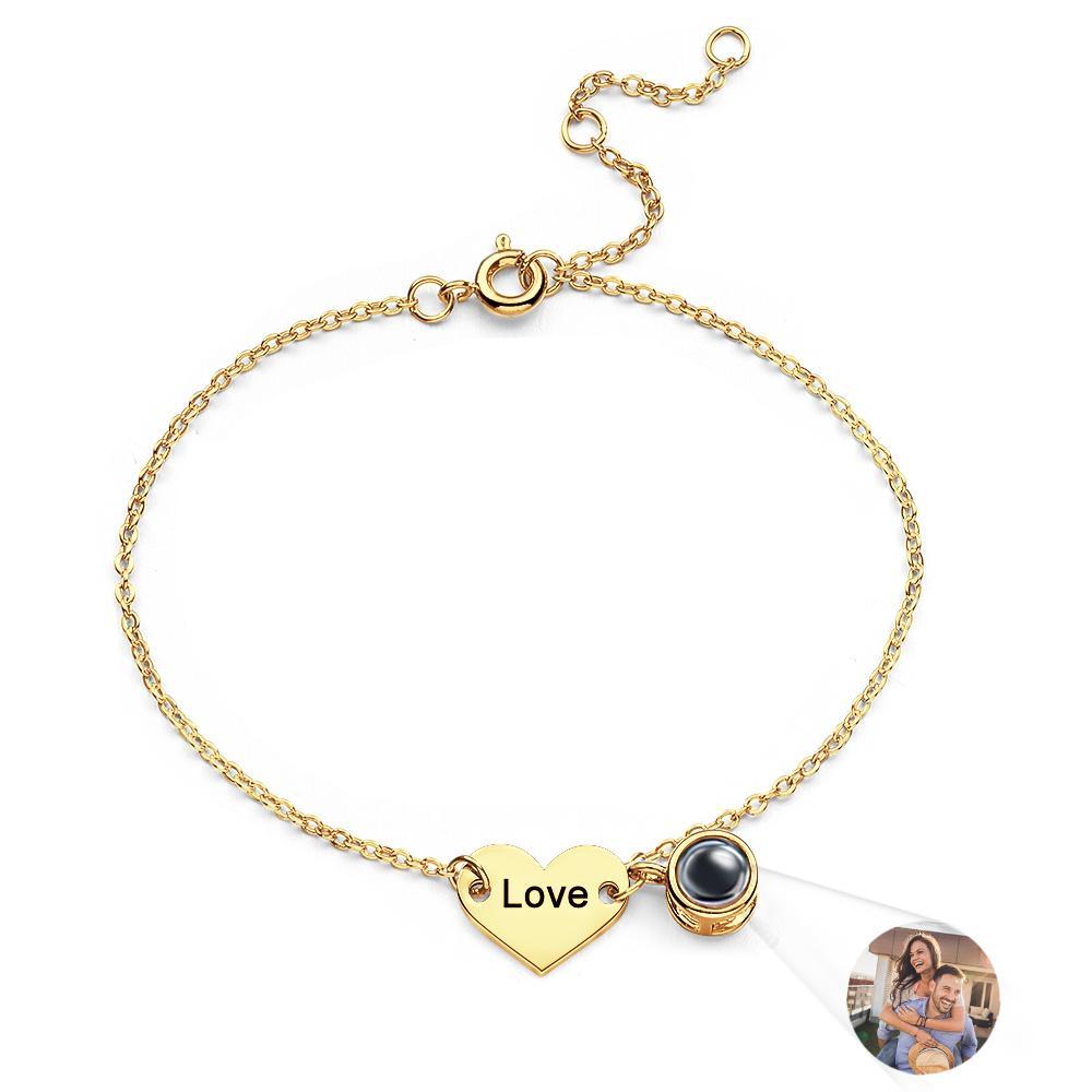 Custom Projection Bracelet Heart Shaped Anniversary Gift - soufeelmy