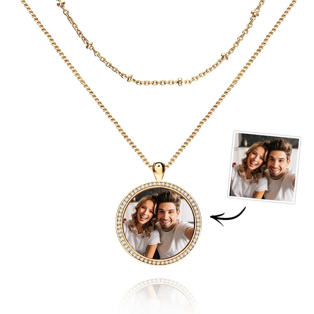 Layered Custom Necklace Photo Necklace Anniversary Gifts - soufeelmy