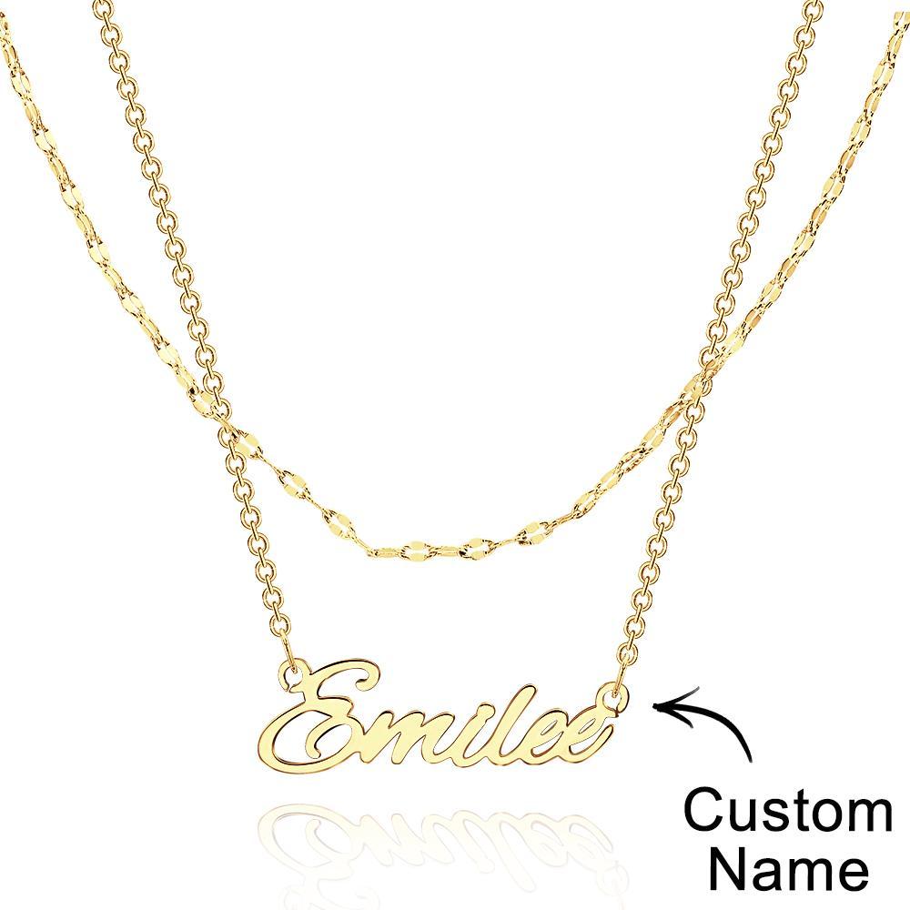 Layered Custom Necklace Personnalized Name Necklace Anniversary Gifts for Her - soufeelmy