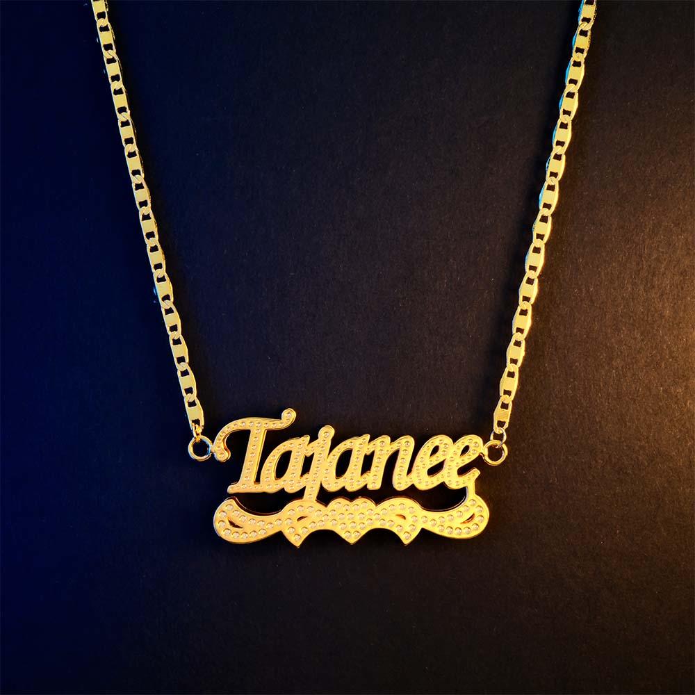 Custom Name Necklace Hip Hop Fashion Heart Decor Necklace Gifts for Him - soufeelmy