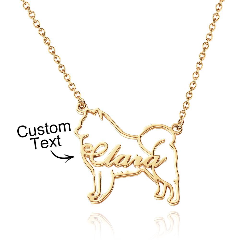 Custom Dog Contour Name Necklace Creative  Memorial Gifts For Dog Lovers - soufeelmy