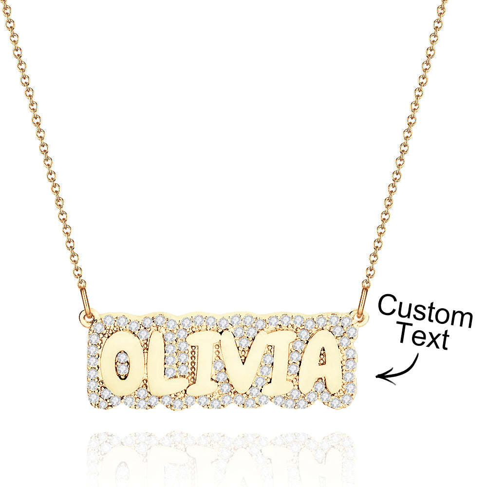Custom Diamond Name Necklace Bubble Creative Gift - soufeelmy