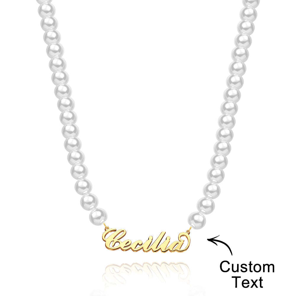 Custom Name Necklace Pearl Classic Romantic Gift - soufeelmy