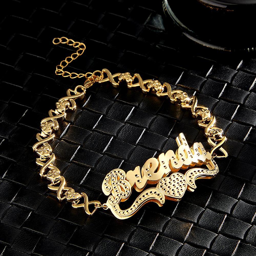 Personalized Hip Hop Name Bracelet Vintage Chain Bracelet Jewelry Gifts For Men - soufeelmy