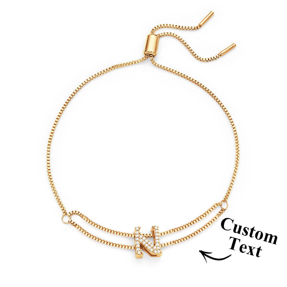 Custom Name Slider Bracelet Personalized Name Bracelet Gift for Her - soufeelmy