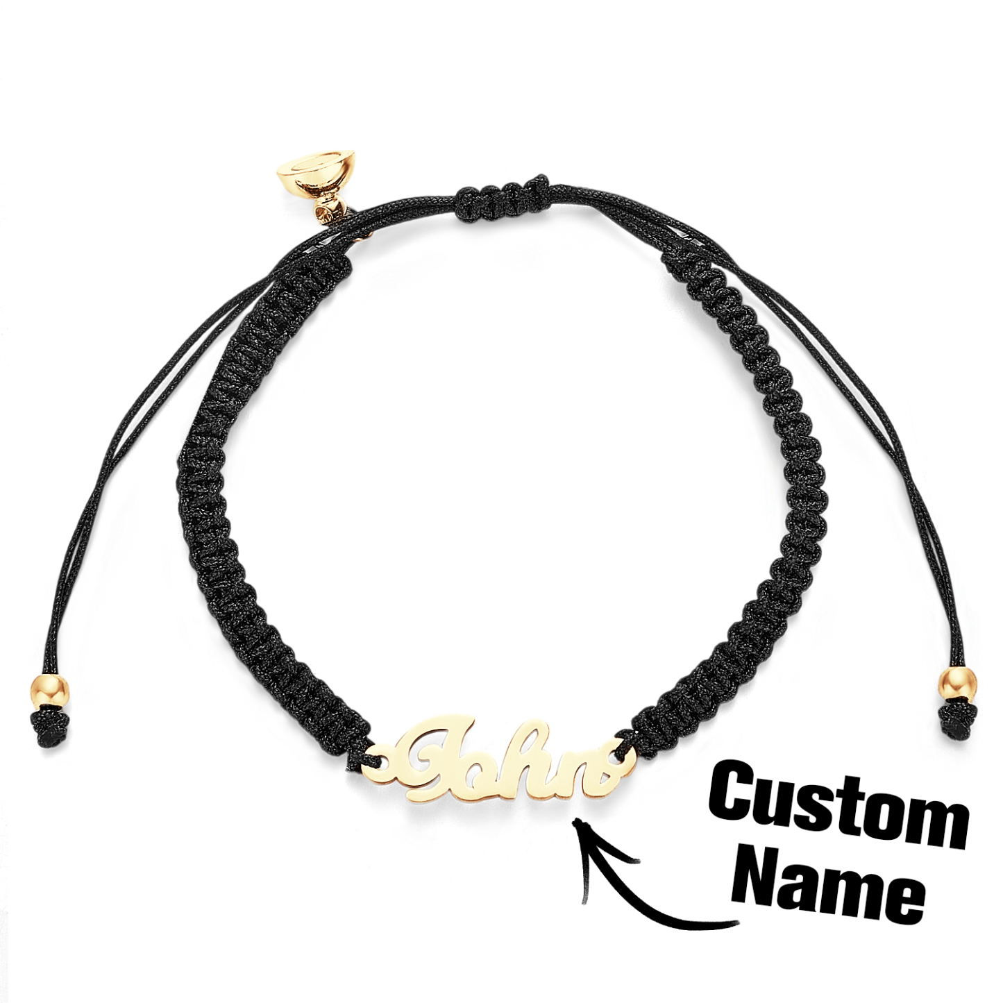 Custom Braided Name Bracelet with Heart Personalized Couple Heart Bracelet Unisex Adjustable Bracelet Couple Gifts - soufeelmy