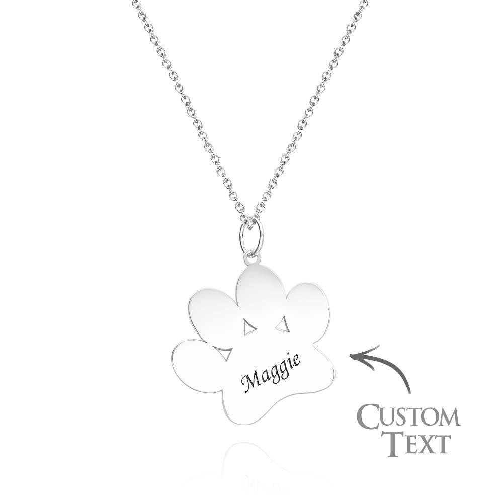 Lovely Engravable Pet Paw Necklace Dog Paw Pendant For Pet Lovers - soufeelmy