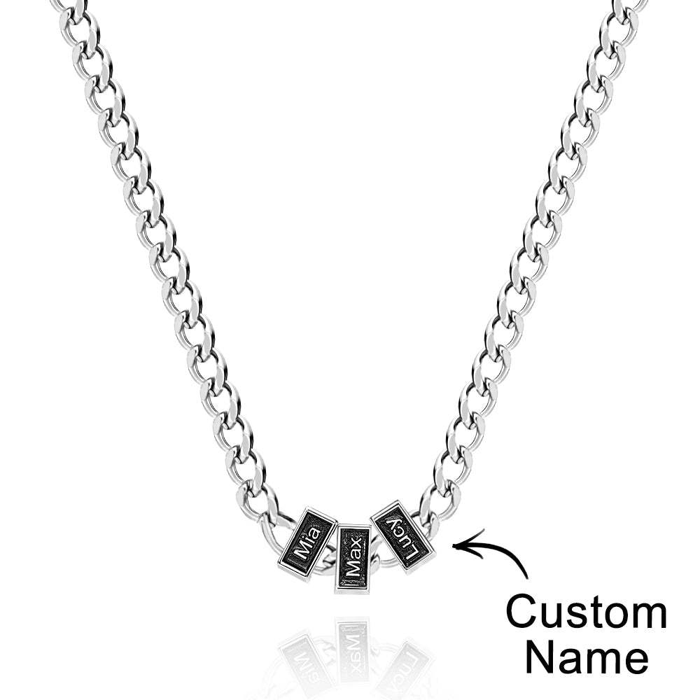 Engravable Cuban Link Chain Personalized Name Necklace Gift For Him - soufeelmy