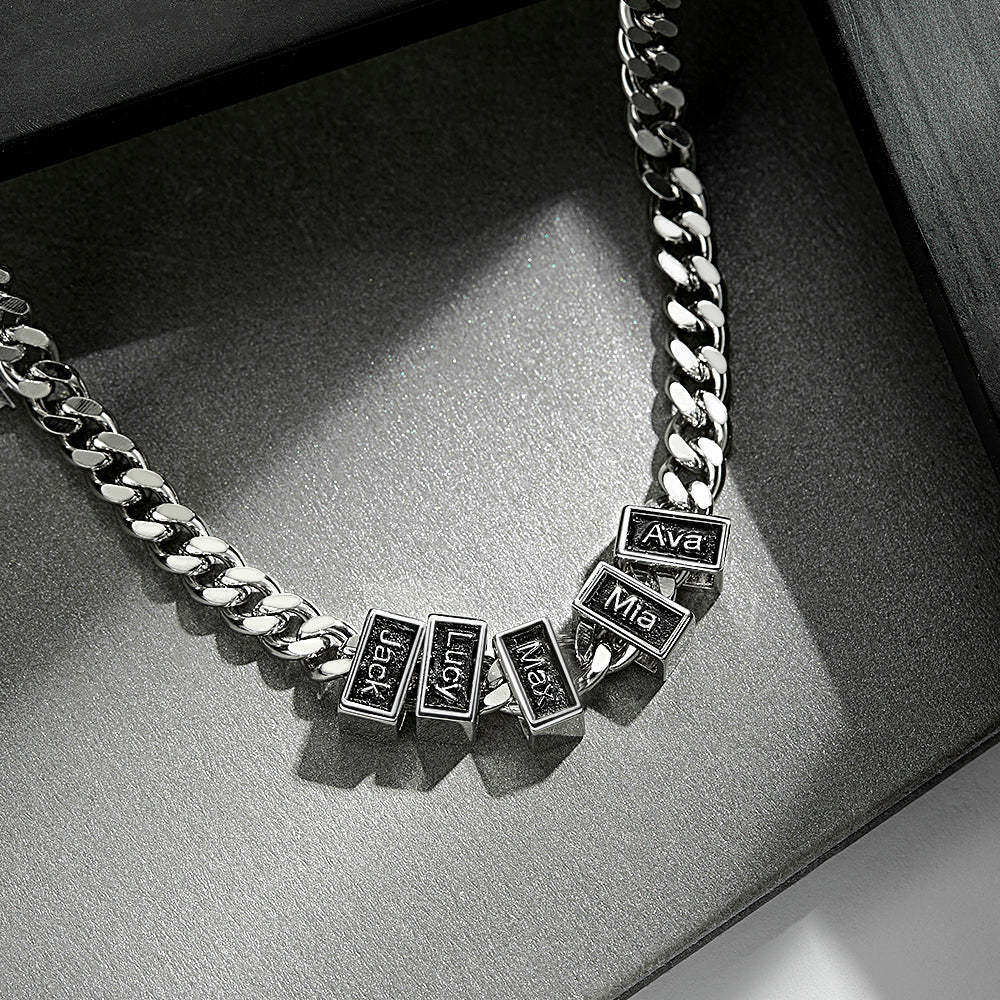 Engravable Cuban Link Chain Personalized Name Necklace Gift For Him - soufeelmy