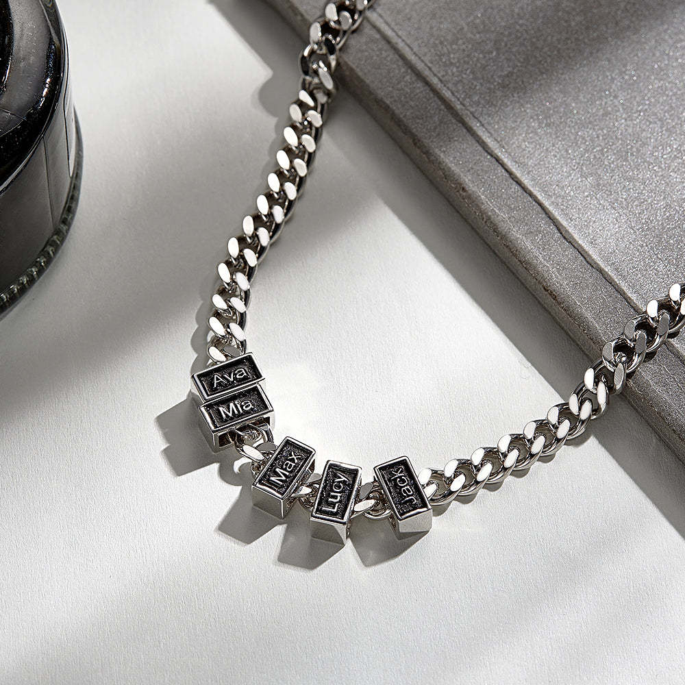 Engravable Cuban Link Chain Personalized Name Necklace Gift For Him - soufeelmy
