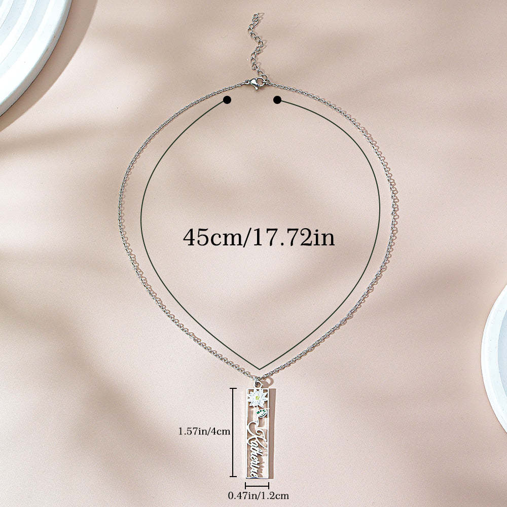 Personalized Birth Flower Name Necklace Bride Bridesmaid Gift for Women - soufeelmy