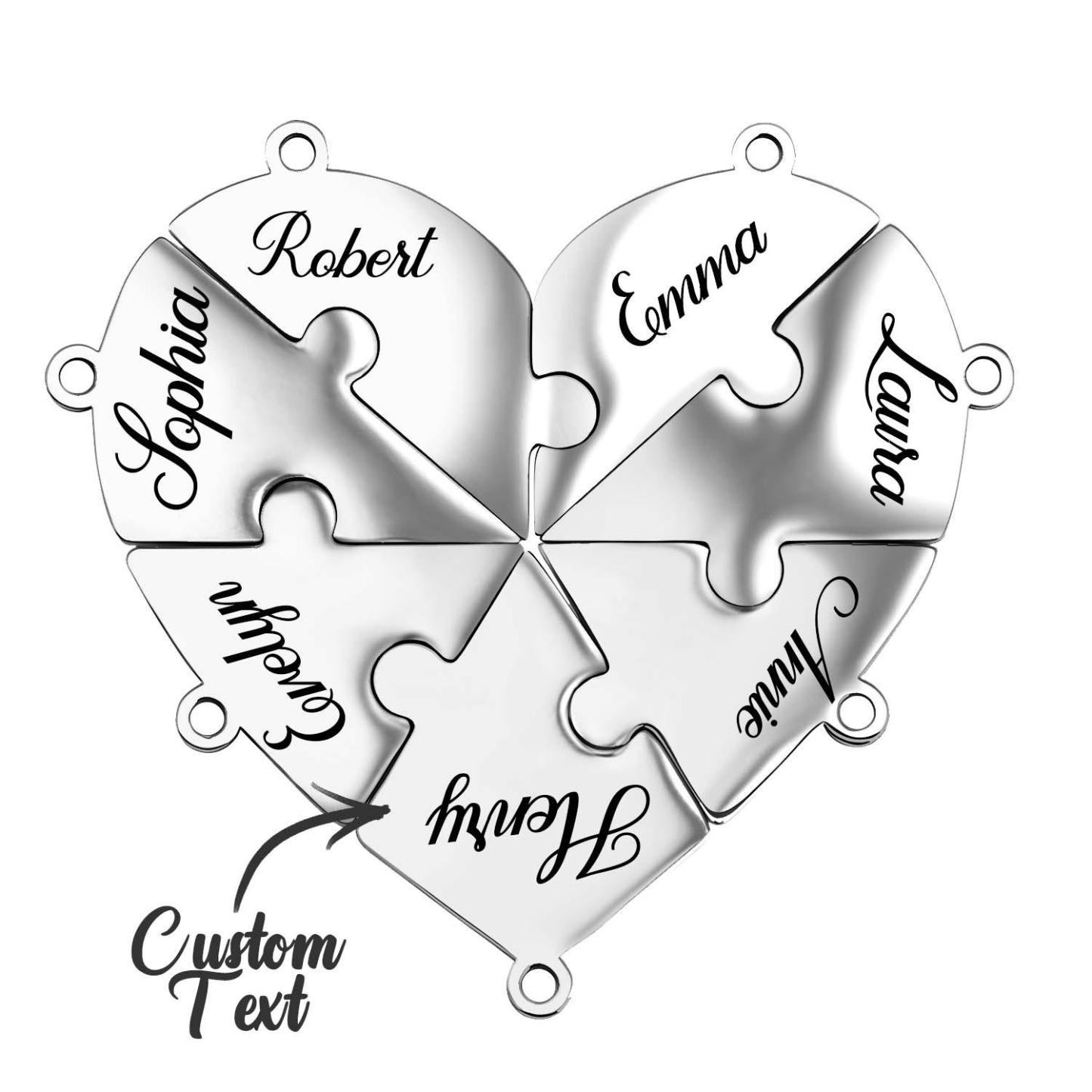 Personalized Friend Group Necklaces, Custom Name Engraved Puzzle Piece, Best Friend Gift - soufeelmy