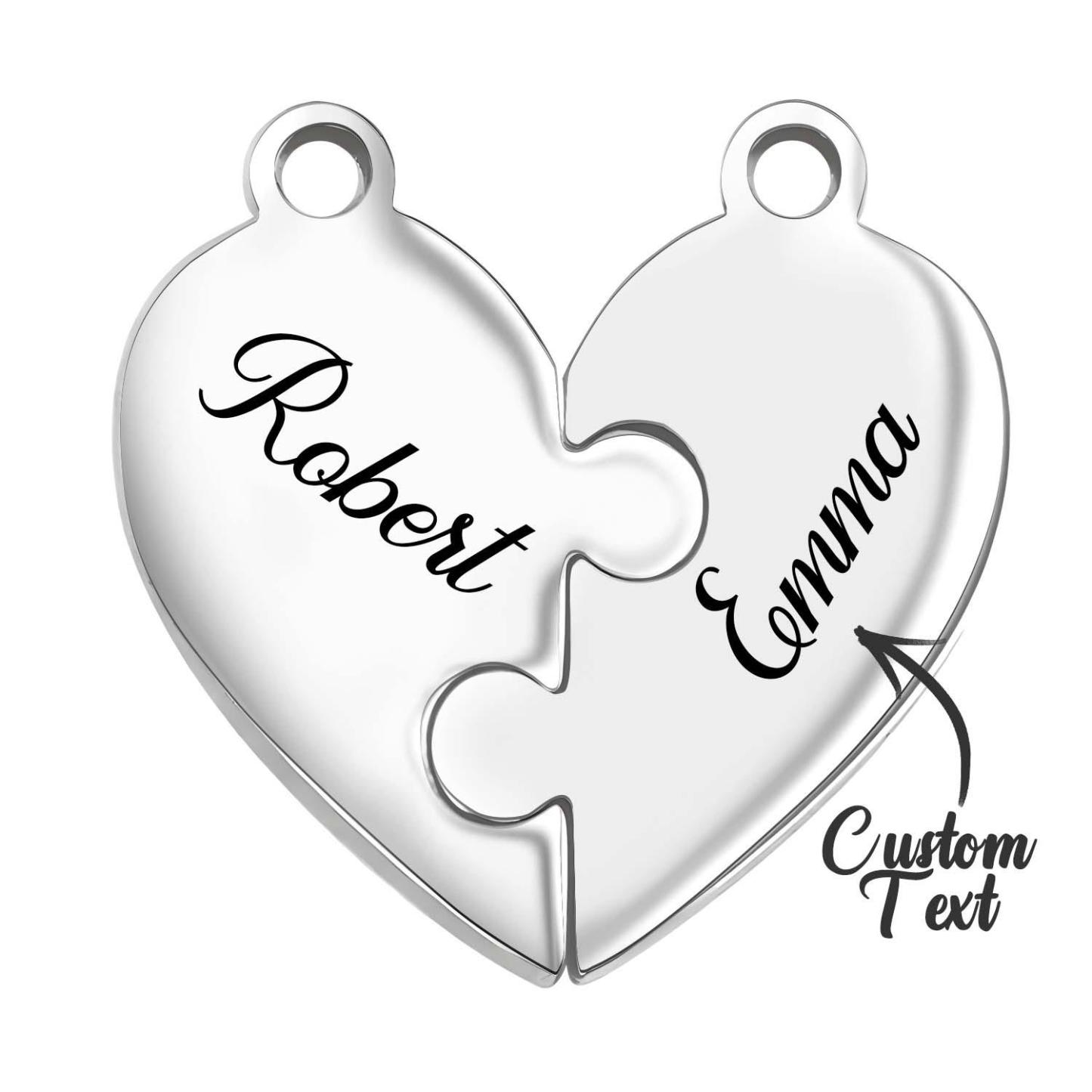 Personalized Friend Group Necklaces, Custom Name Engraved Puzzle Piece, Best Friend Gift - soufeelmy