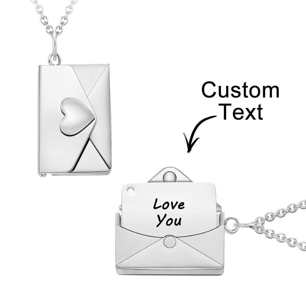 Custom Photo Necklace Engraved Text Jewelry and Key Chains Envelope Letter Secret Message Creative Gifts for Valentines' Day - soufeelmy