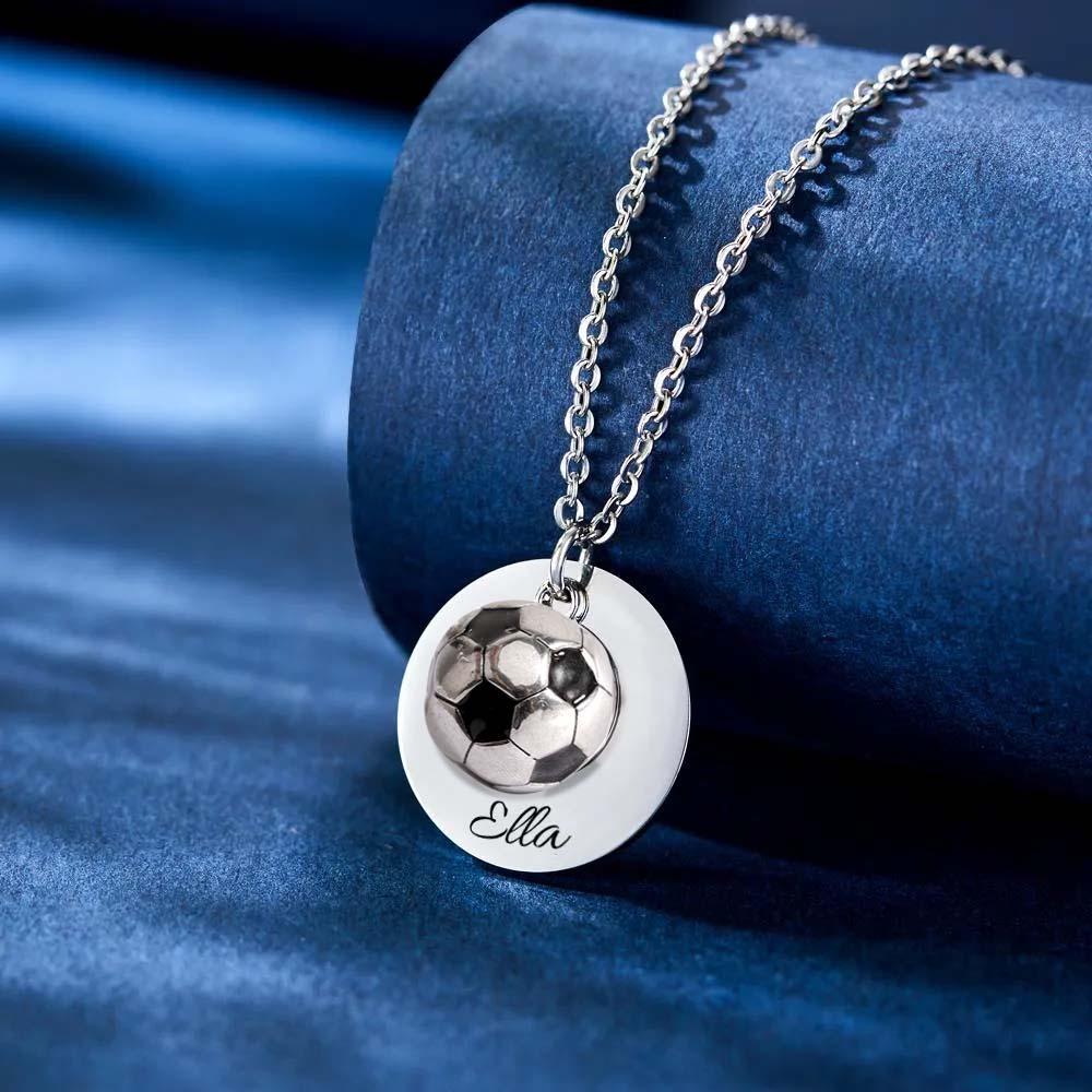 Custom Engraved Necklace Soccer Sport Creative Gifts