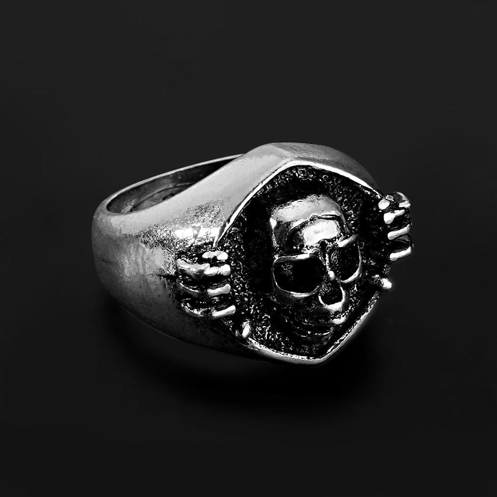 Custom Engraved Rings Men's Punk Rings Skeleton Rings Gift For Him - soufeelmy
