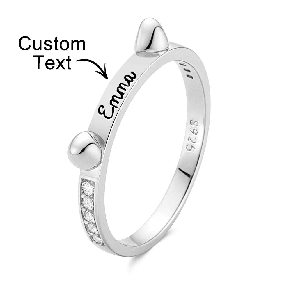 Personalized Cute Pet Ring with Engraved Name Birthday Gift for Cat Dog Pet Lover - soufeelmy