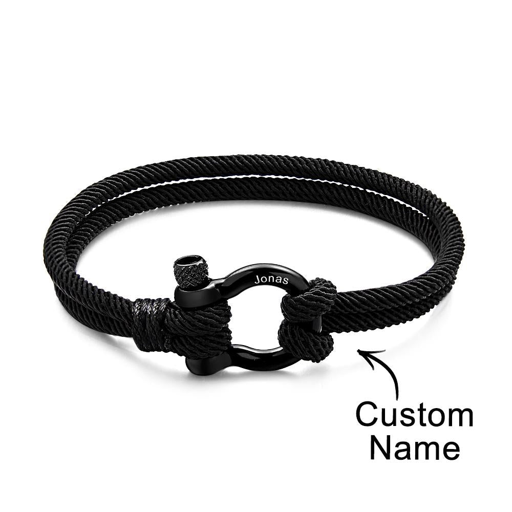 Engravable Bracelet Personalized Classic Rope Bracelet For Men - soufeelmy