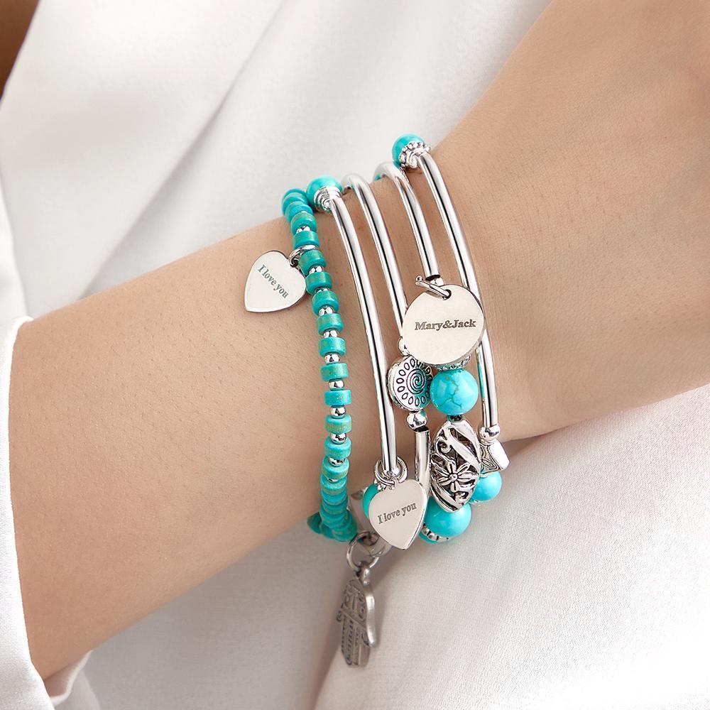 Custom Name Bracelet Bohemia Style Mash Up Gift for Her - soufeelmy