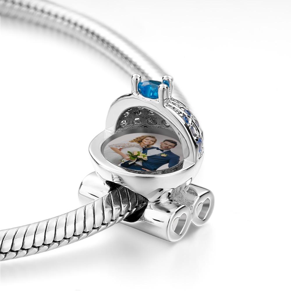 Baby Blue Pram Photo Charm Bead Gift for New Mom Celebrates the Birth of Your Child - soufeelmy