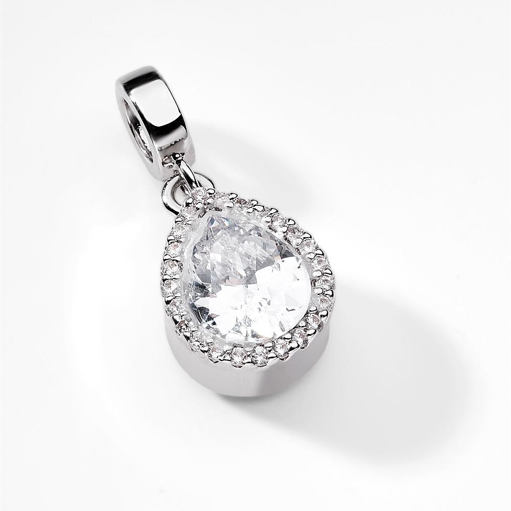 Sparkling Pear Cut Personalized Photo Pendant Fit All Major Brands of Bracelets Necklaces - soufeelmy
