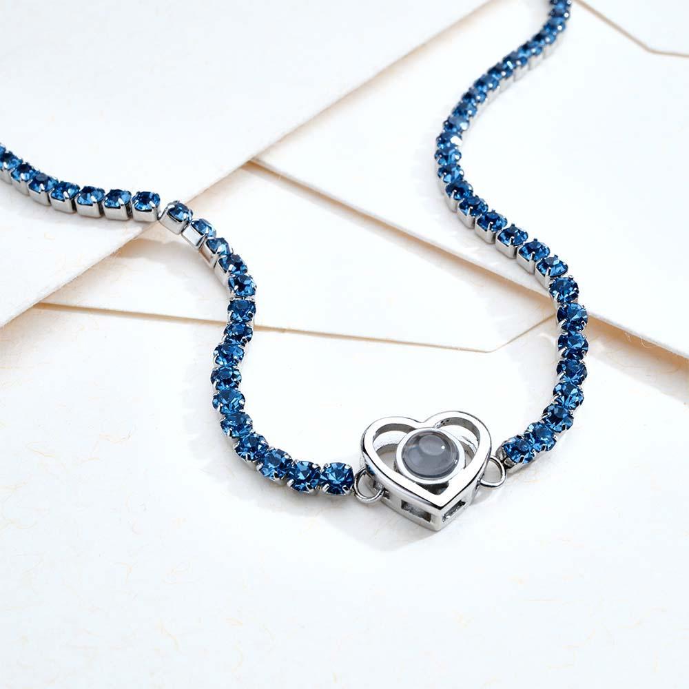 Custom Projection Necklace Tennis Chain Heart Gift for Her - soufeelmy