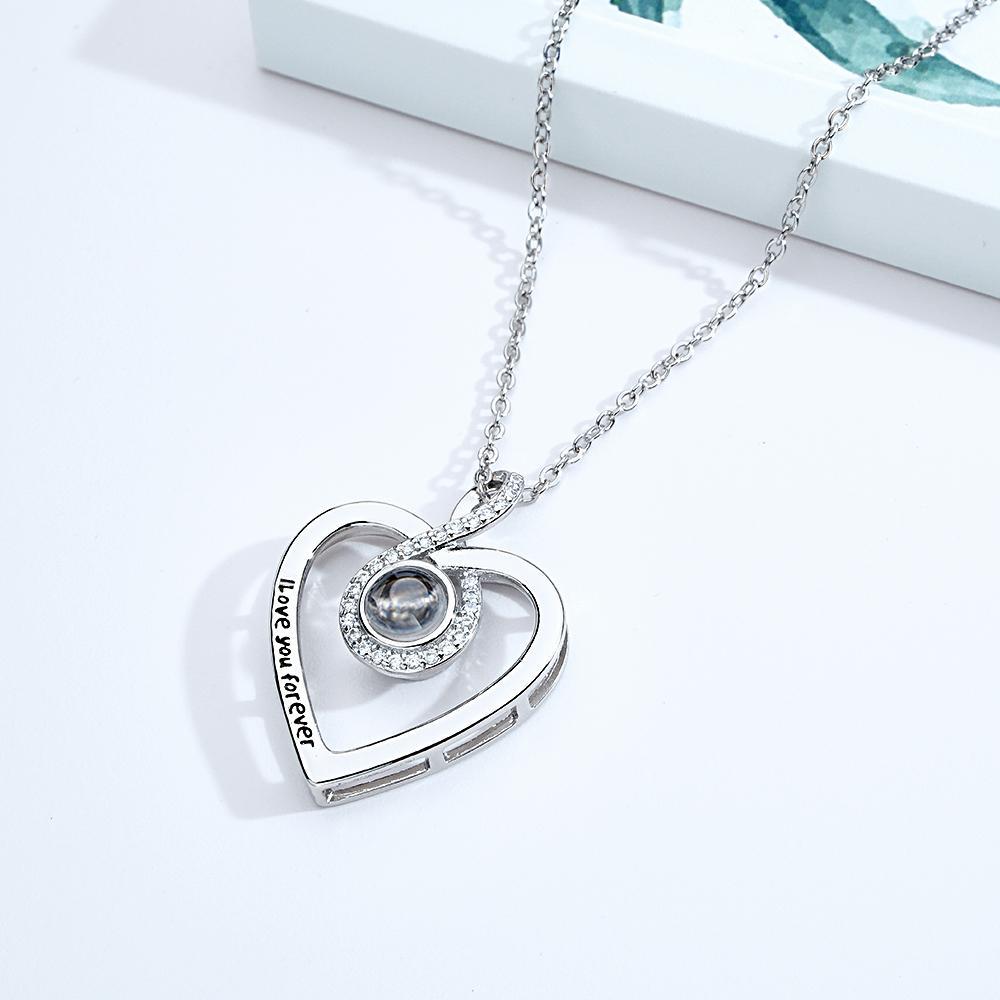 Custom Projection Engraved Necklace Infinite Love Gift for Her - soufeelmy