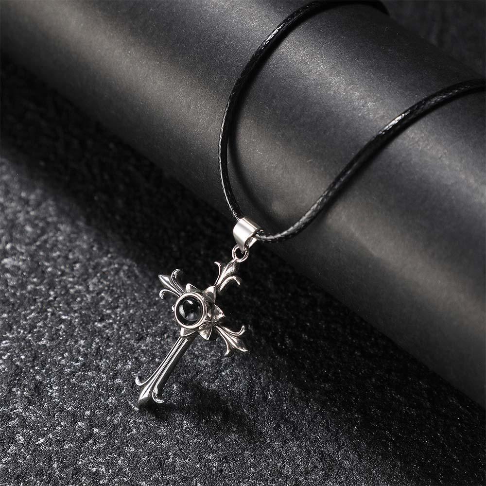 Custom Projection Necklace Vintage Cross Gift for Men - soufeelmy