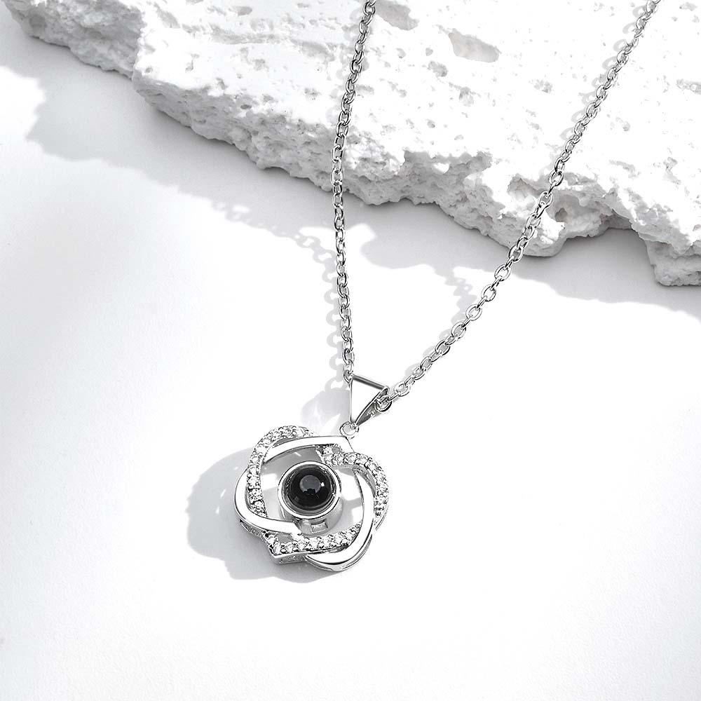 Custom Projection Necklace Double Heart Pendant Gift - soufeelmy