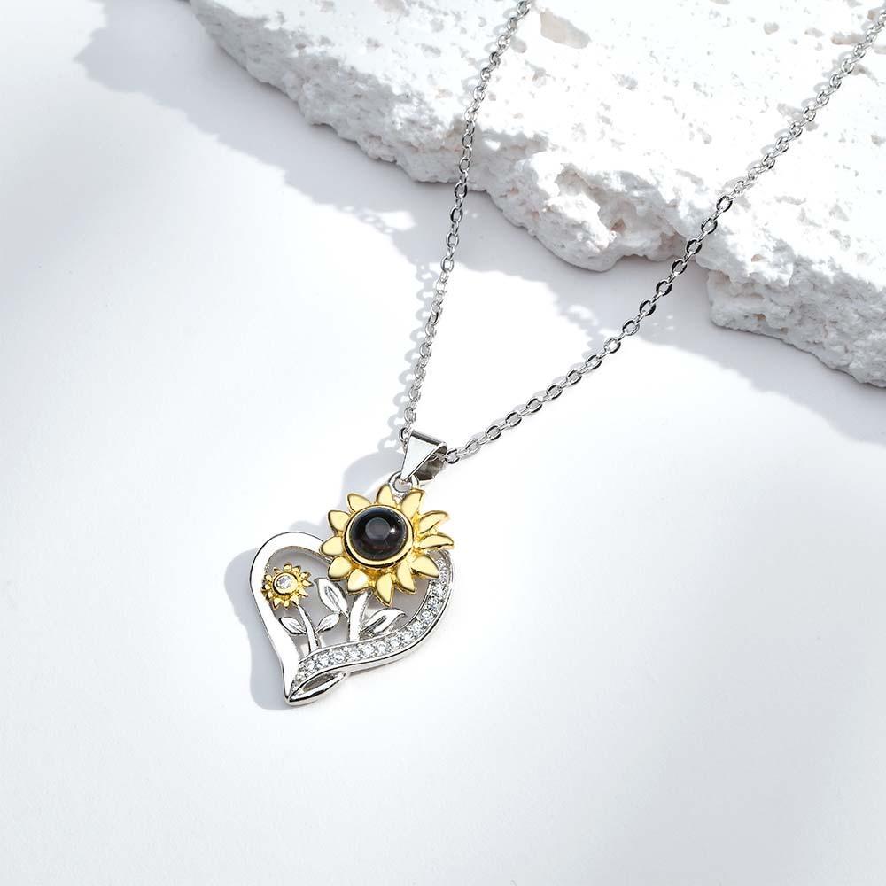 Custom Projection Necklace You are My Sunshine Sunflower Couple Gift - soufeelmy