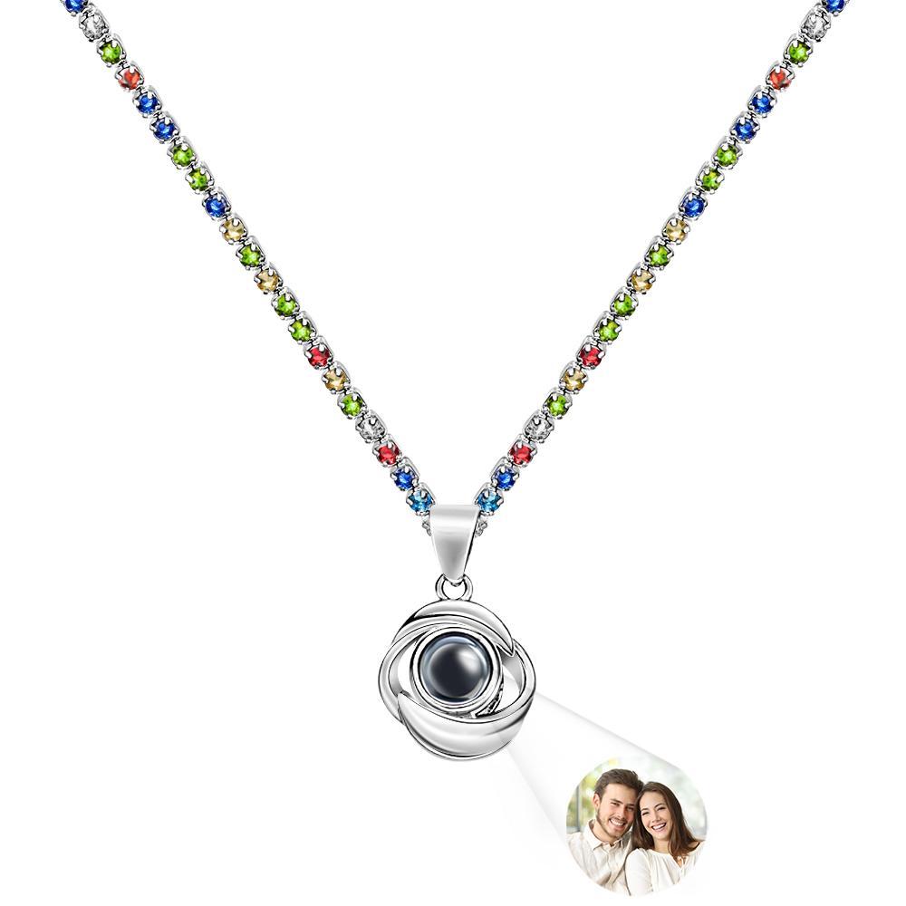 Custom Projection Necklace Romantic Rose Tennis Chain Couple Gift - soufeelmy