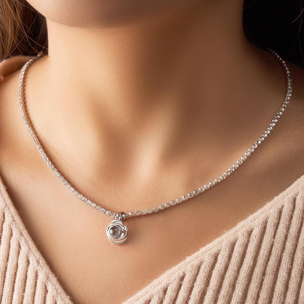 Custom Projection Necklace Romantic Rose Tennis Chain Couple Gift - soufeelmy