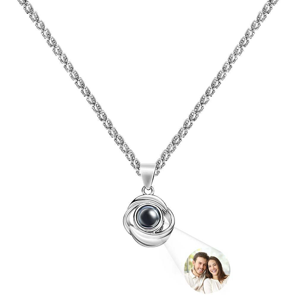 Custom Projection Necklace Romantic Rose Tennis Chain Couple Gift - soufeelmy