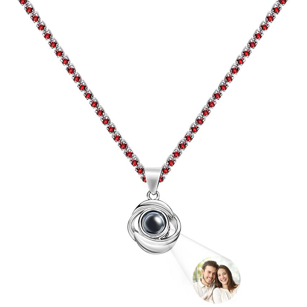 Custom Projection Necklace Romantic Rose Tennis Chain Couple Gift - soufeelmy