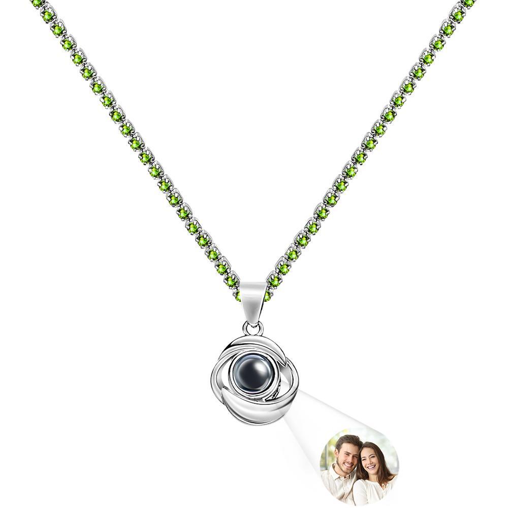 Custom Projection Necklace Romantic Rose Tennis Chain Couple Gift - soufeelmy