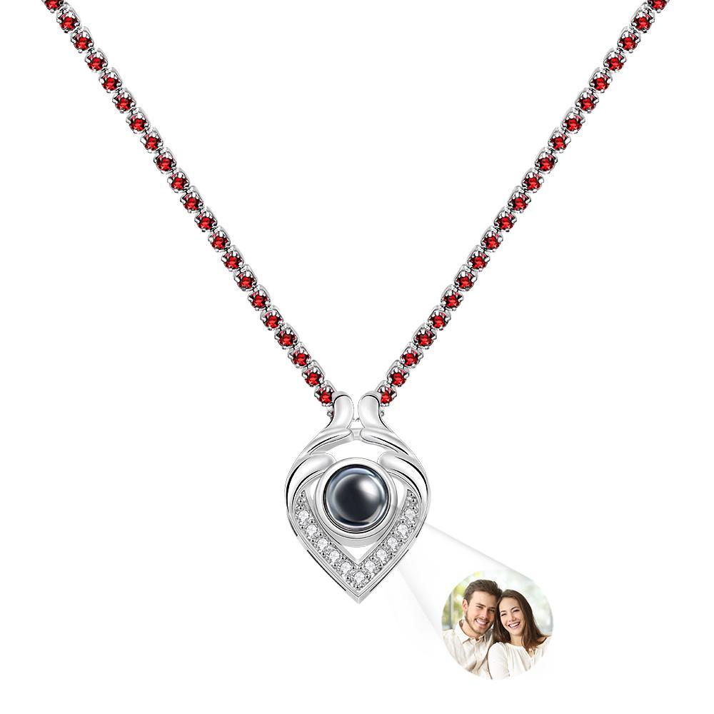 Custom Photo Projection Necklace Heart Tennis Chain Creative Gift - soufeelmy