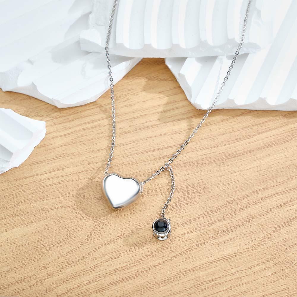 Custom Projection Necklace Heart Pendant Fashion Gift for Her - soufeelmy